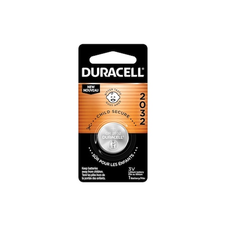 Duracell DL2032BPK Specialty Lithium Coin Battery - Bitterant, 1 Pack 41333-03545